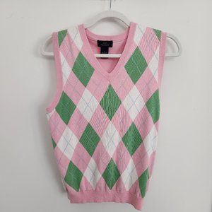 Brooks Brothers Argyle Pink Sweater Vest - Size S